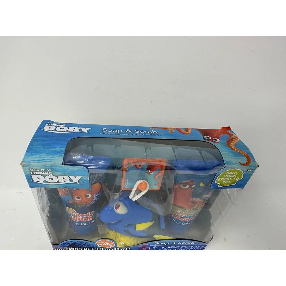 Disney Pixar Finding Dory Soap and Scrub Bath Set Shampoo Body Wash Squirter Toy